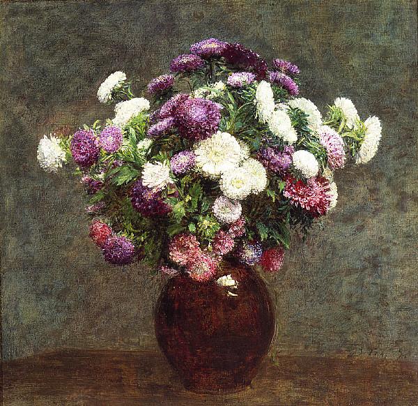 Asters in a Vase, Henri Fantin-Latour